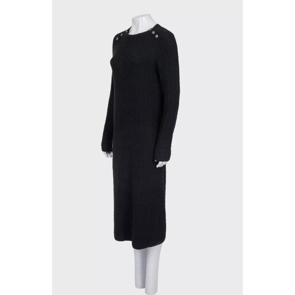 Chanel Black Cashmere & Silk Knit Midi Dress - Sz.42 (M) pre-owned