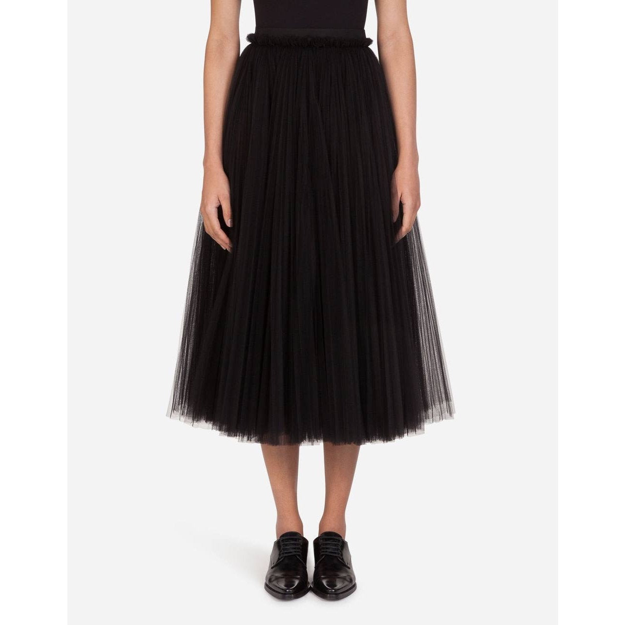 Dolce & Gabbana Black Tulle & Lace Skirt Sz.42 pre-owned