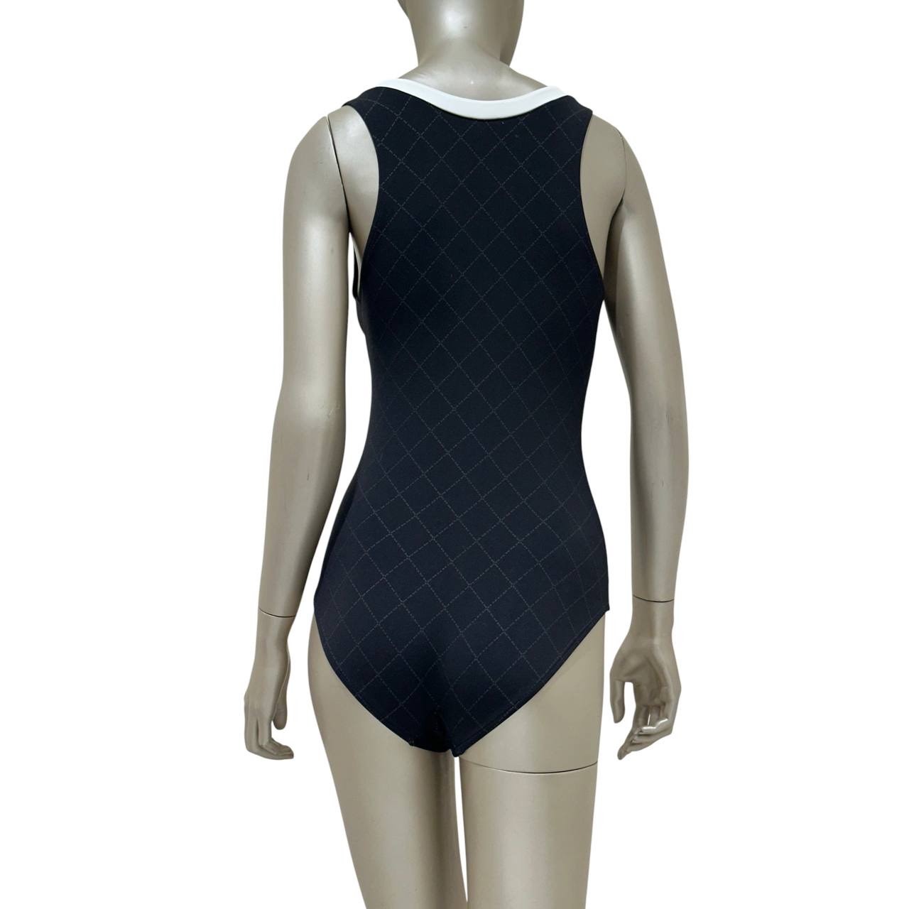 Chanel 2015 Black & Pink Colorblock One-Piece Swimsuit sz.38 Pre-owned