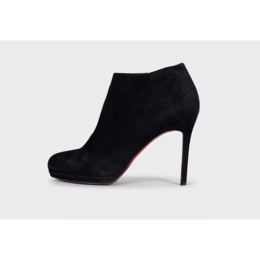 Christian Louboutin Black Suede Ankle Boots Size 38 Pre-owned
