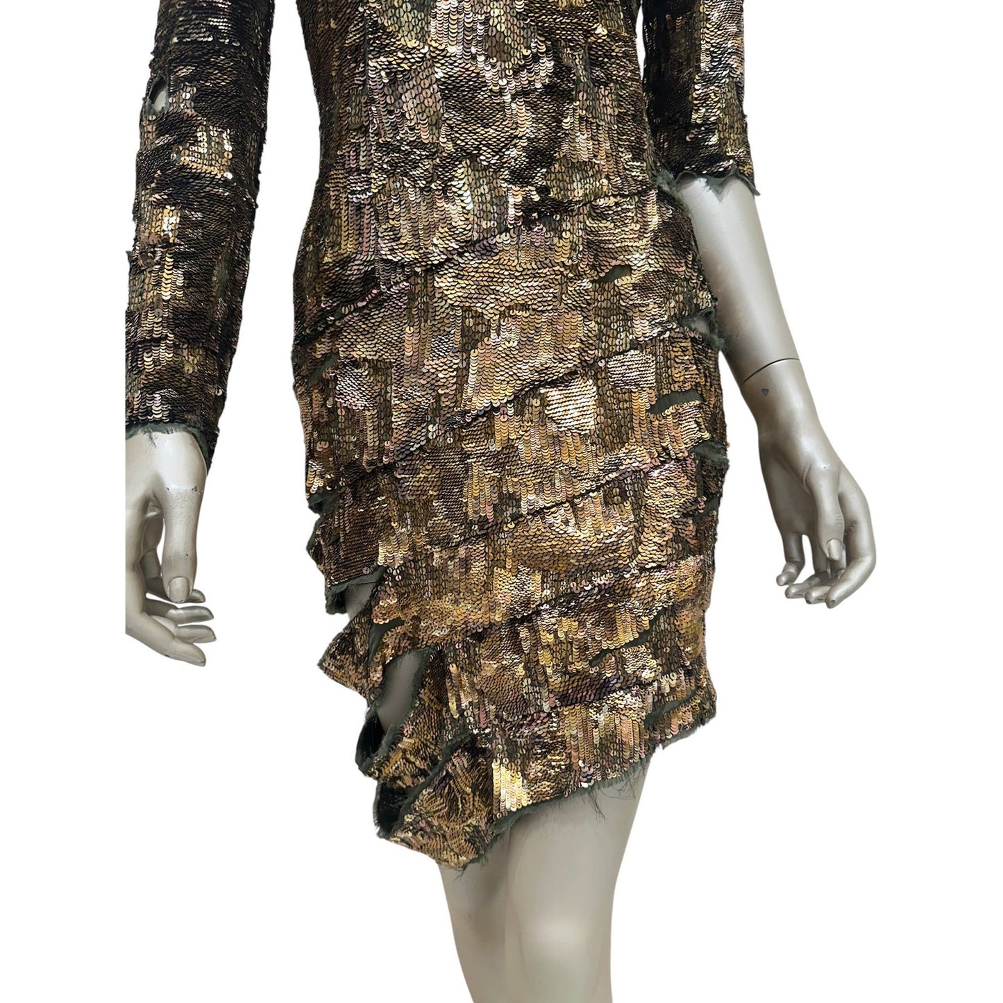 Balmain Gold Sequin Dress - SS10 Collection Size 38 Pre-owned