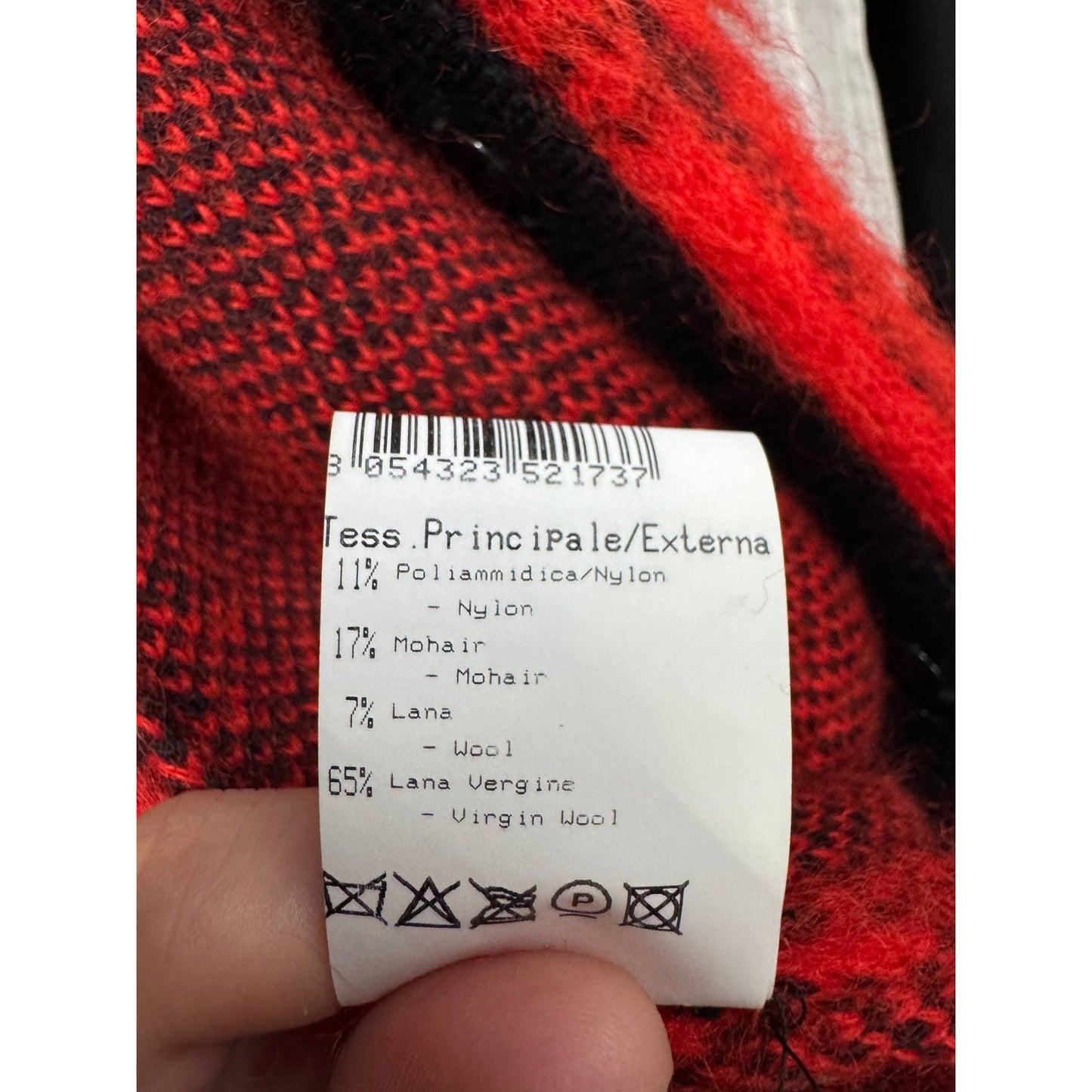 Roberto Cavalli Red Checkered Wool Mohair Cardigan Sz.40/S Pre-owne