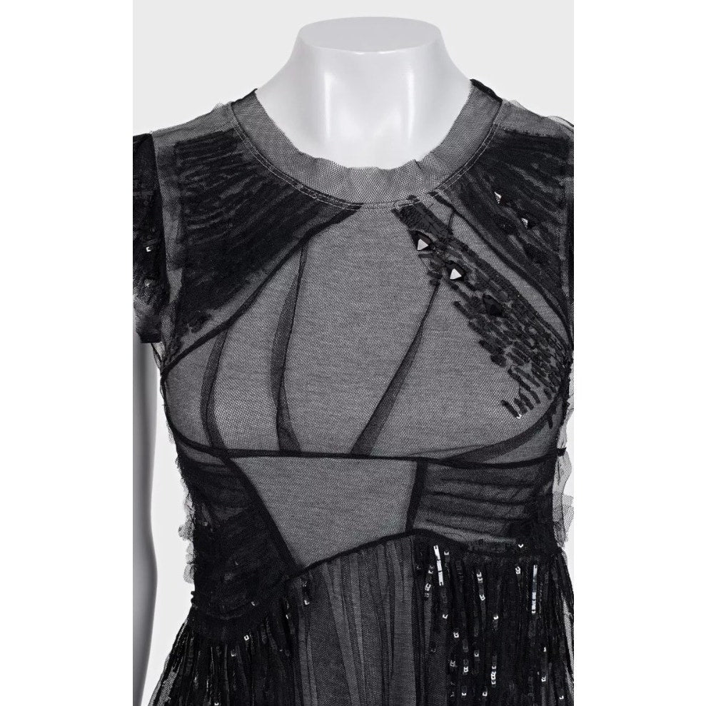 Valentino Gray Sequin Fitted Tank Top - UK 6 XS Pre-owned