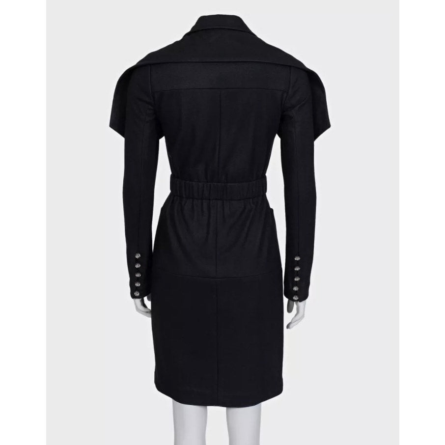 NWOT Chanel Black Double-Breasted Belted Dress - FR 36 Pre-owned