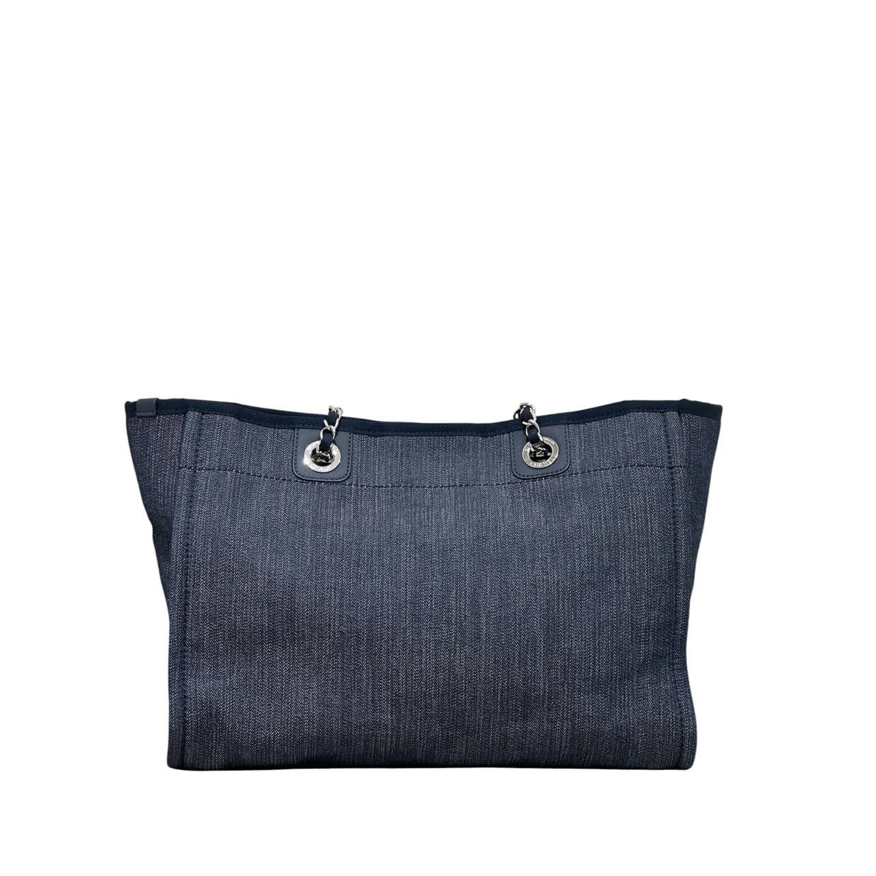 Chanel Deauville Large Denim Canvas Tote Bag Pre-owned