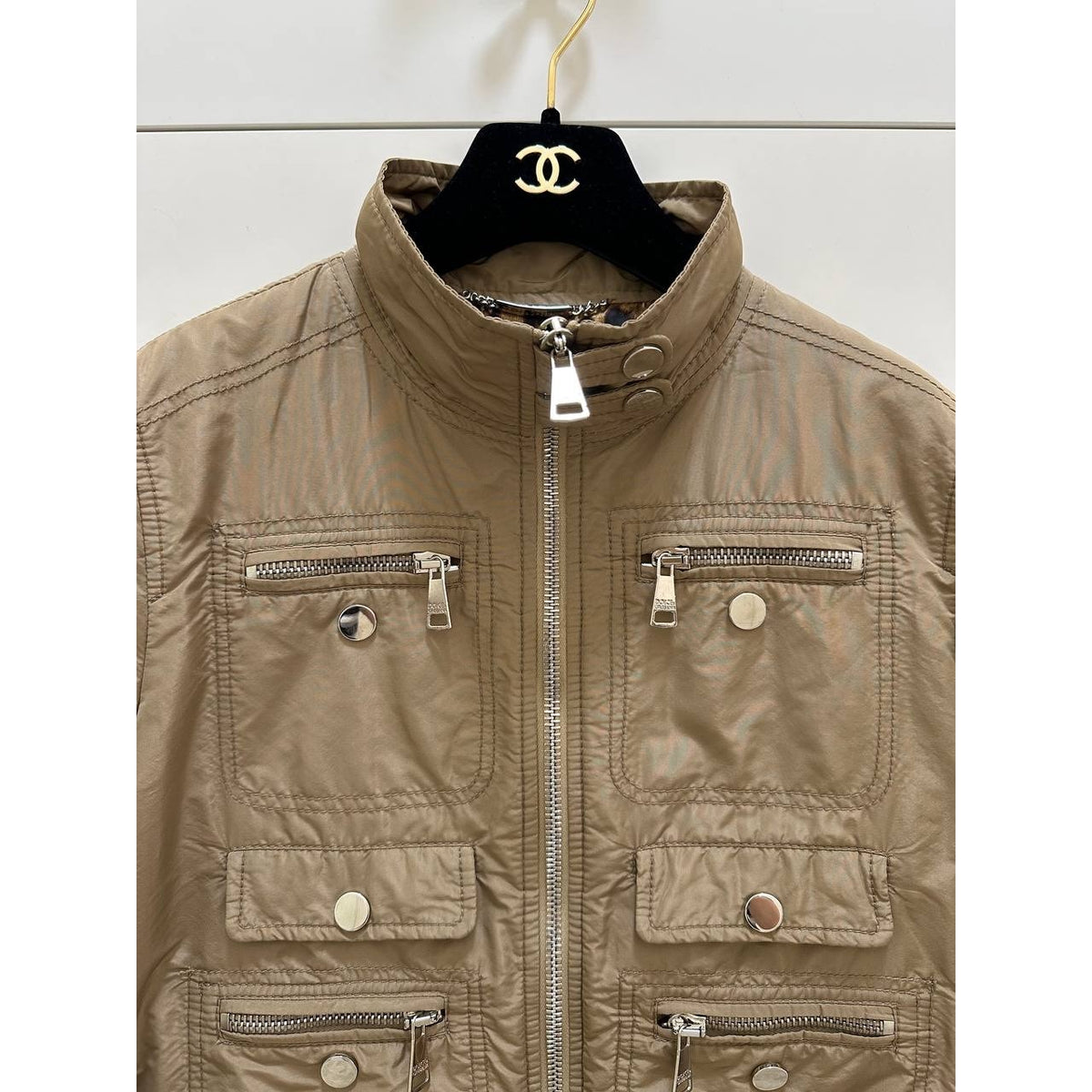 Dolce & Gabbana Beige Bomber Jacket IT 40 Pre-owned