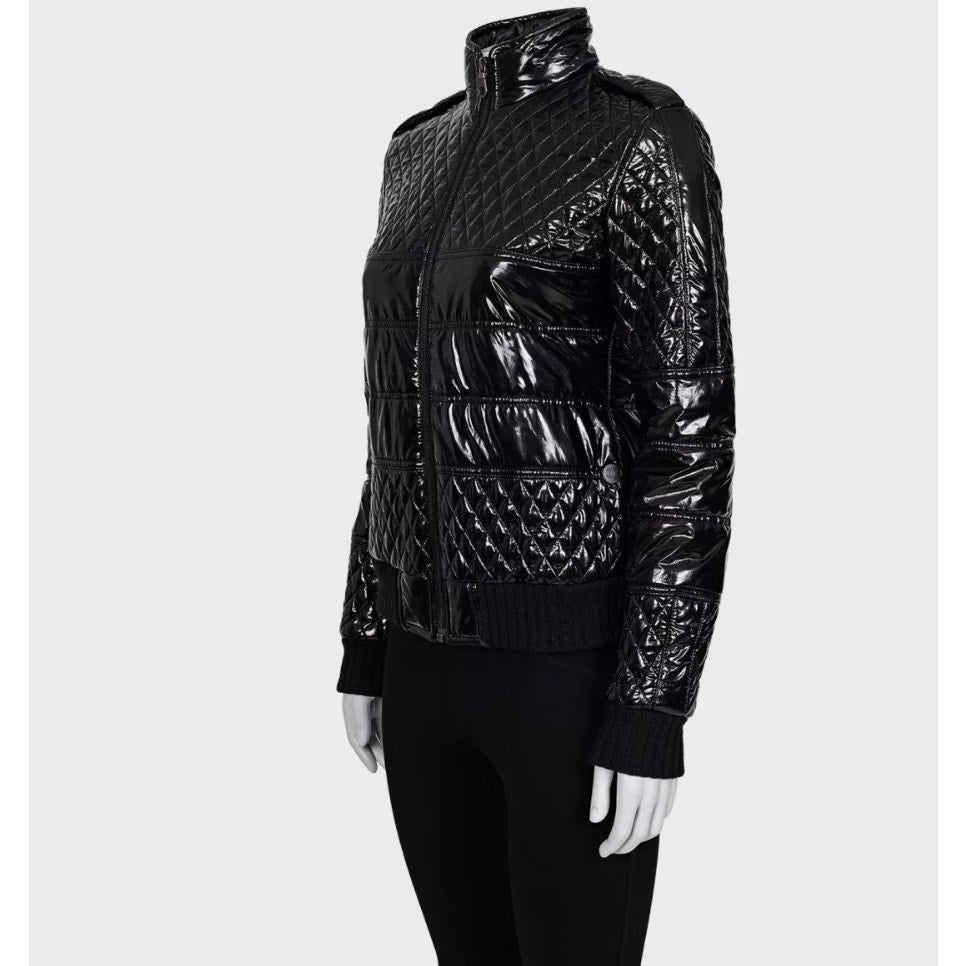 Chanel Fall 2011 Black Polyurethane Fitted Jacket FR40 Pre-owned