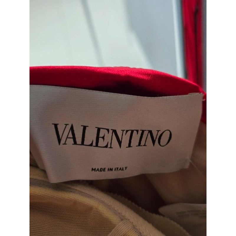 Valentino Red Silk Corset Bodycon Dress - Elegant US 6 S Pre-owned