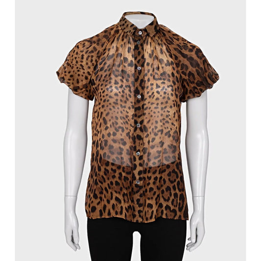 Dolce & Gabbana Silk Animal Print Blouse - Size XS/IT38 Pre-owned