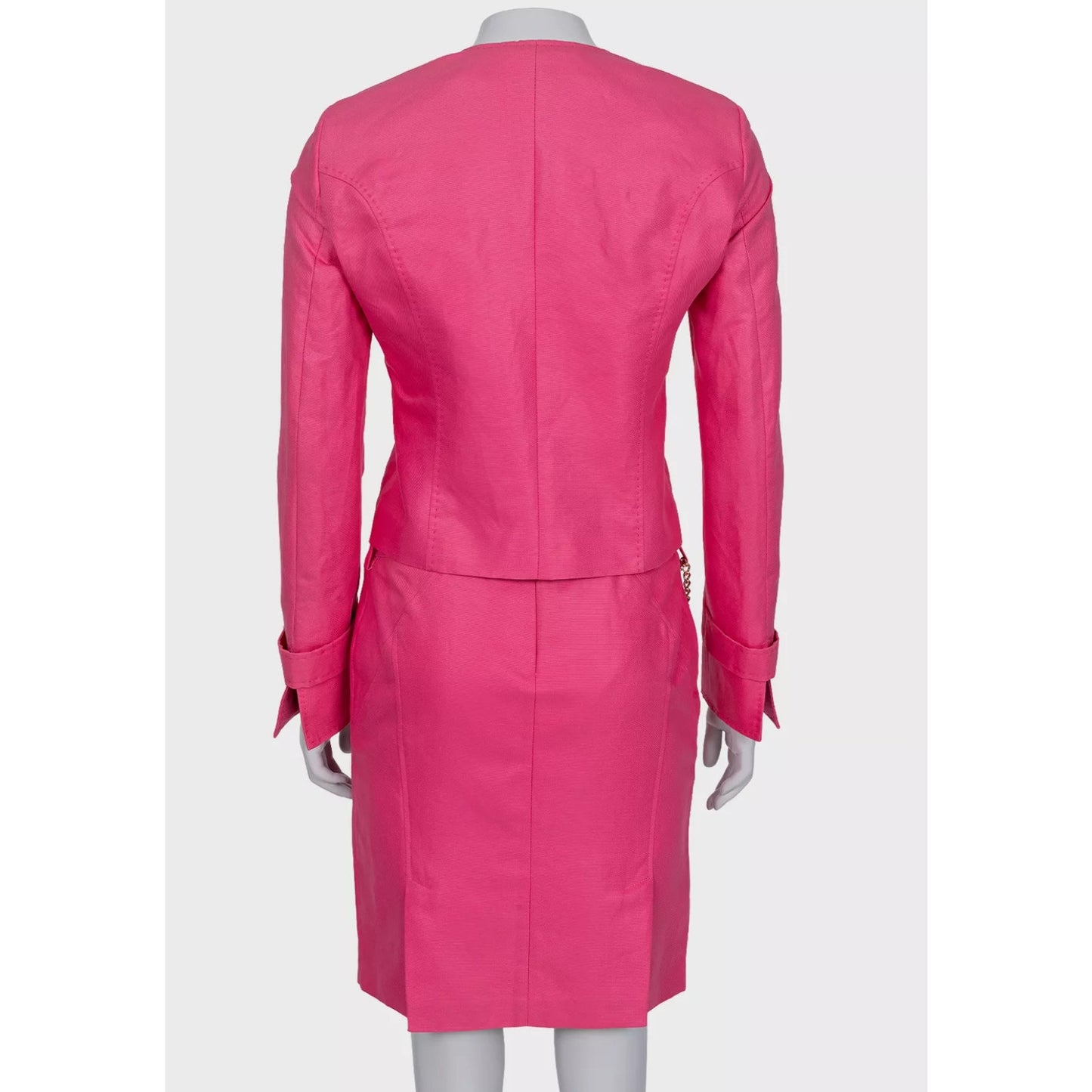 Versace Pink Cotton Skirt Suit - Size S Pre-owned