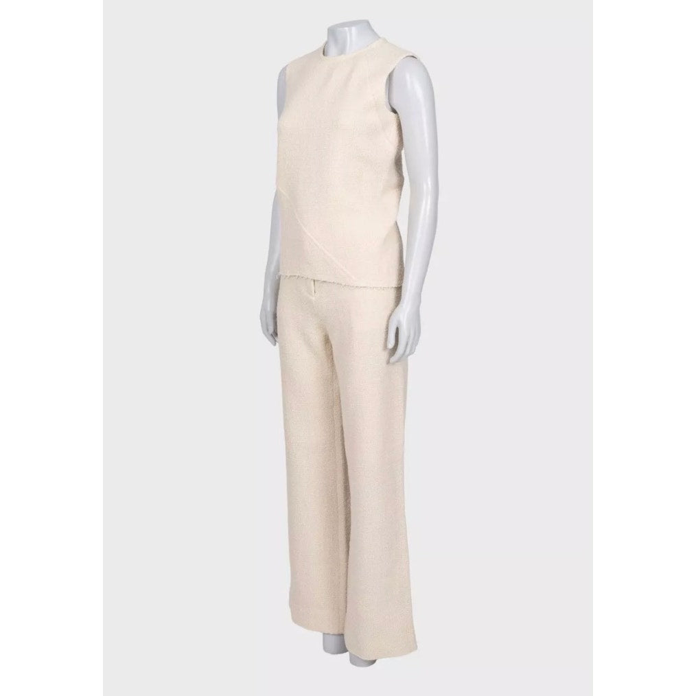 Celine White Wool & Silk Two-Piece Set - FR 36 Pre-owned