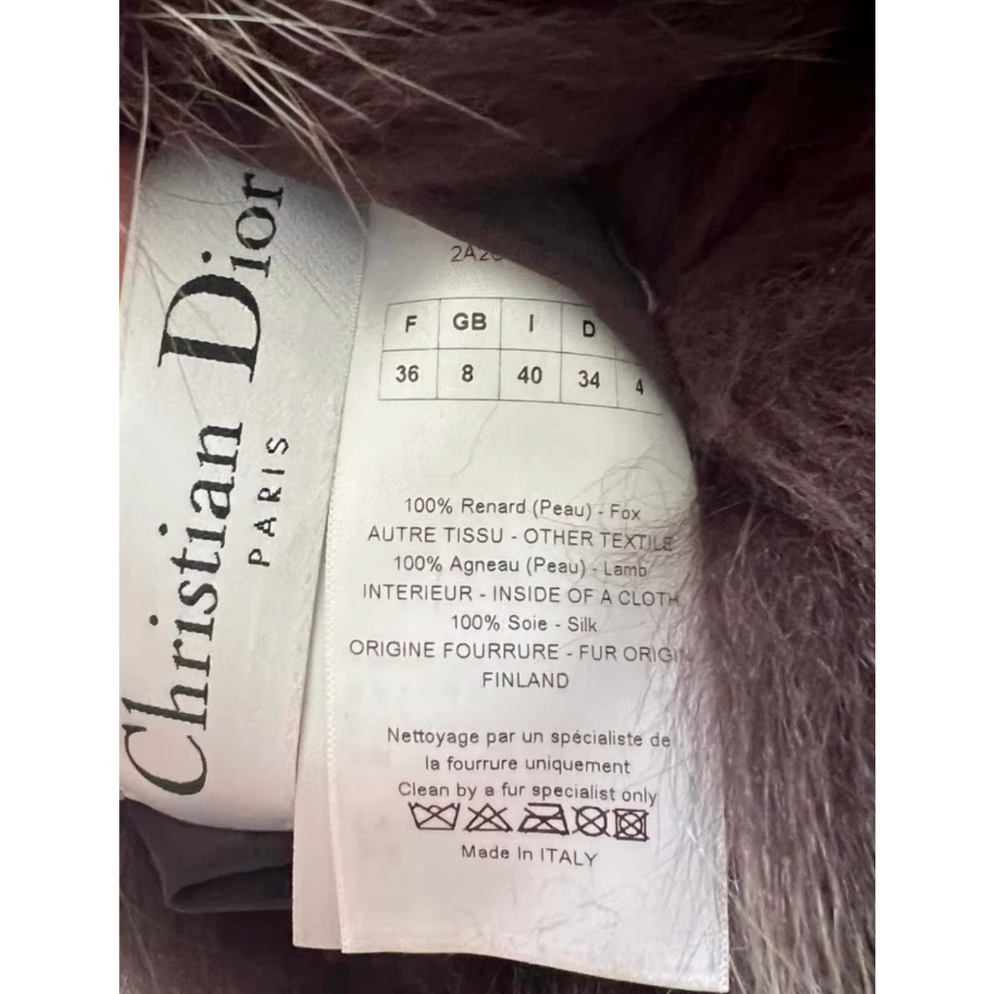 Christian Dior Sleeveless Fox Fur Coat Size 38 - Excellent pre-owned