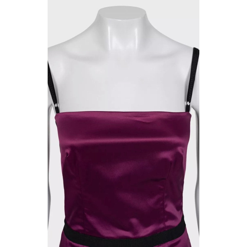 Dolce & Gabbana Purple Satin Sleeveless Dress Sz.40fr/L pre-owned