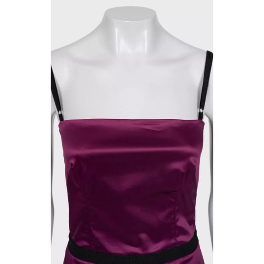 Dolce & Gabbana Purple Satin Sleeveless Dress Sz.40fr/L pre-owned