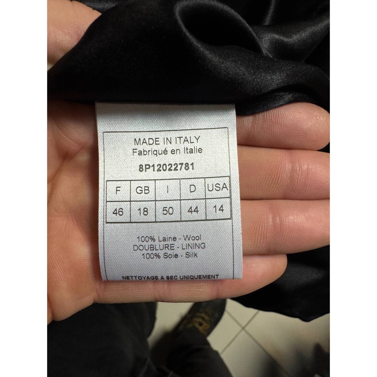 Christian Dior Black Striped Wool Suit FR44 XXL Pre-owned