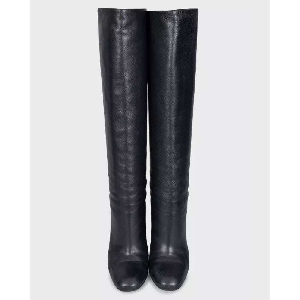 Gucci Studded Leather Block Heel Boots - Size 36.5 Pre-owned