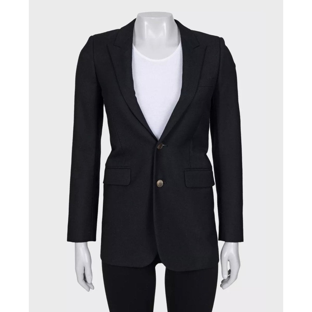 Chic Saint Laurent Black Wool Jacket - FR34/XS Pre-owned
