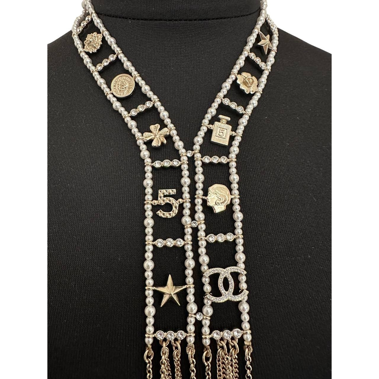 Chanel Pearl & Charm Statement Necklace Pre-owned