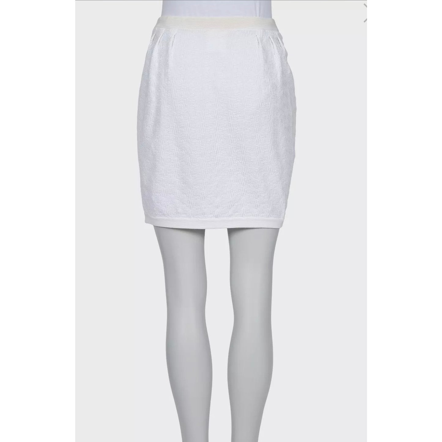 Chic Chanel White Cotton Slim Skirt Sz.40/L pre-owned
