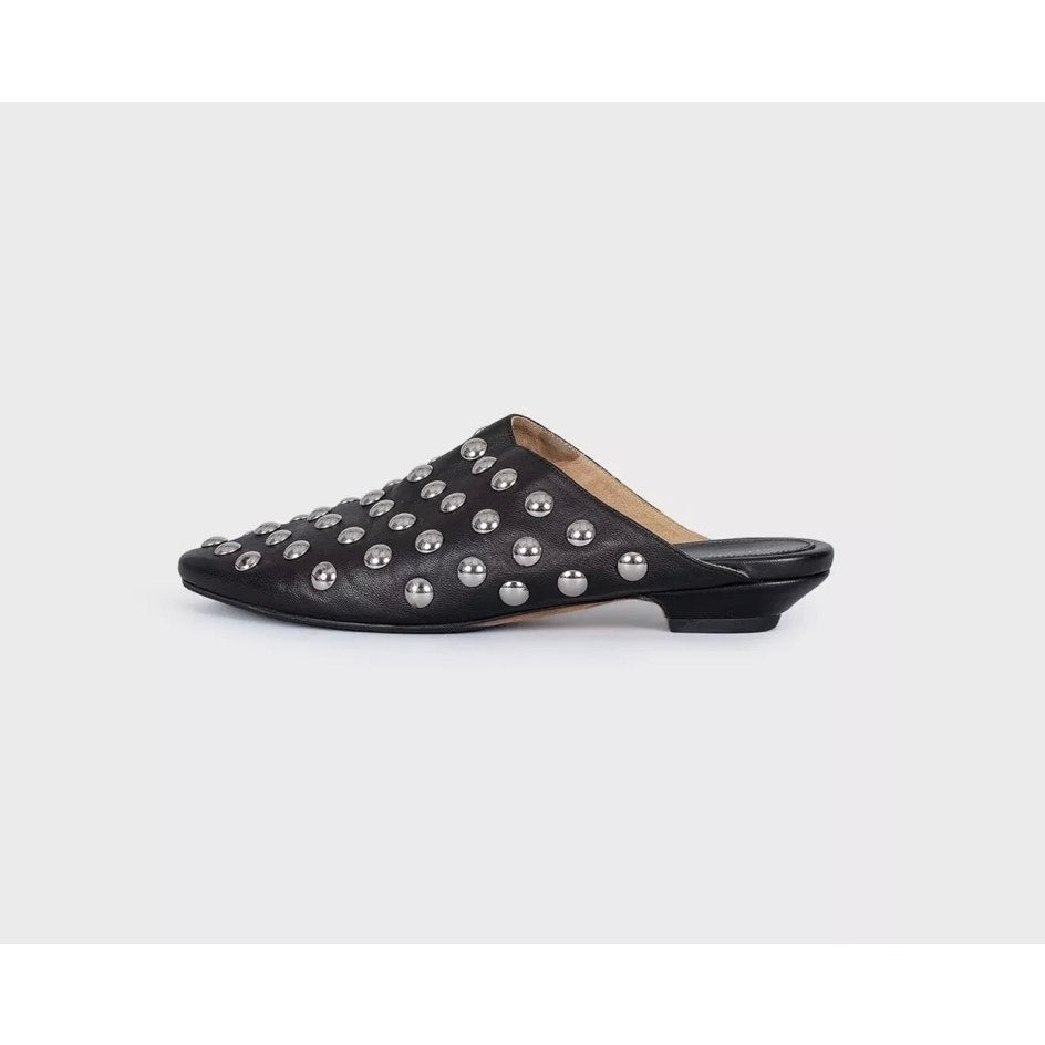 Khaite The Otto Black Leather Clogs - Size 38.5 pre-owned