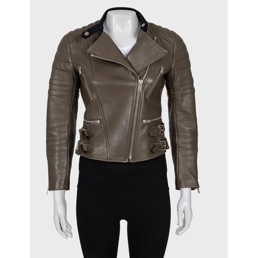 Celine Brown Quilted Leather Jacket - Size FR38 (US M) Pre-owned