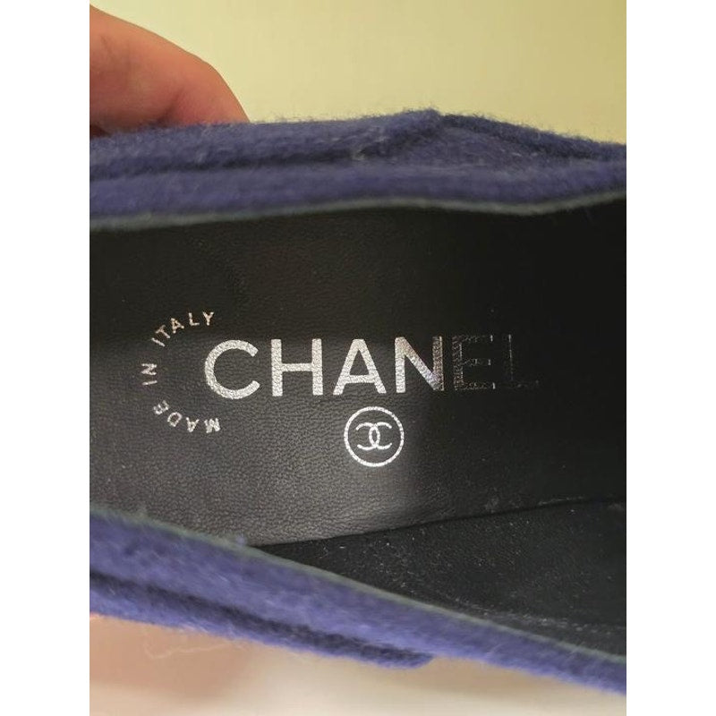 Chanel Blue Textile Lace-Up Ankle Boots - EU 38 Pre-owned