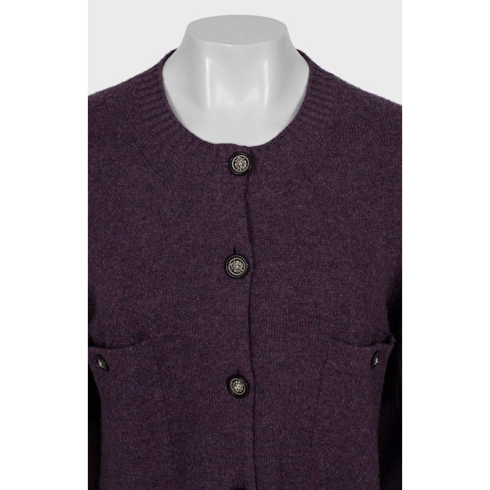 Chanel Purple Cashmere Cardigan - FR46/3XL Pre-owned