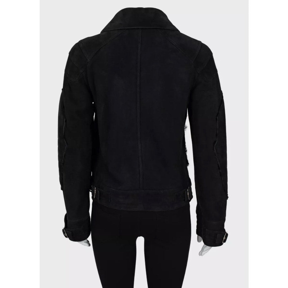 Christian Dior Black Genuine Leather Shearling Jacket Pre-owned