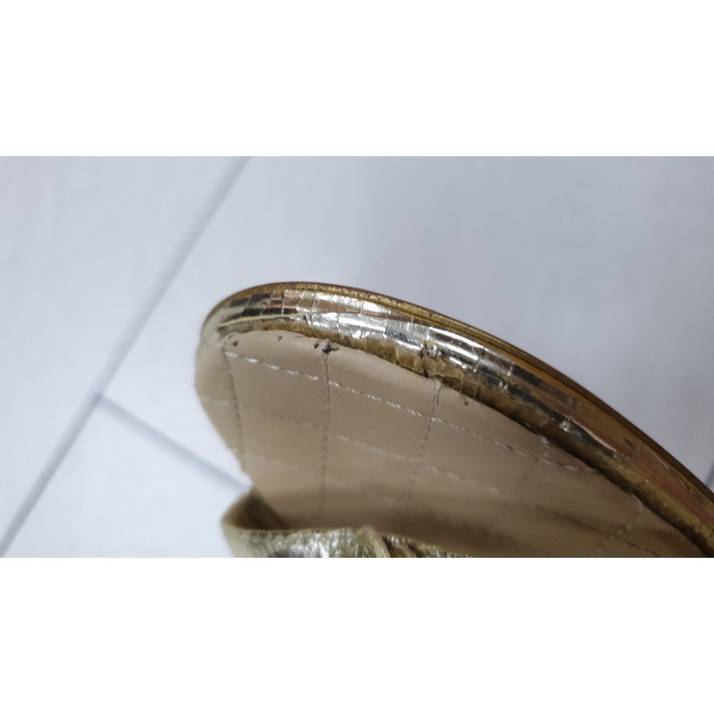 Chanel Gold Leather Camellia Ankle Strap Sandals - Size 40 pre-owned