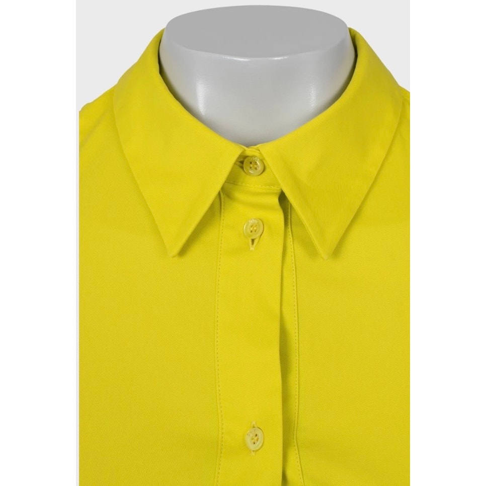Christian Dior Yellow Cotton Blend Fitted Shirt Dress IT 42/M Pre-owned