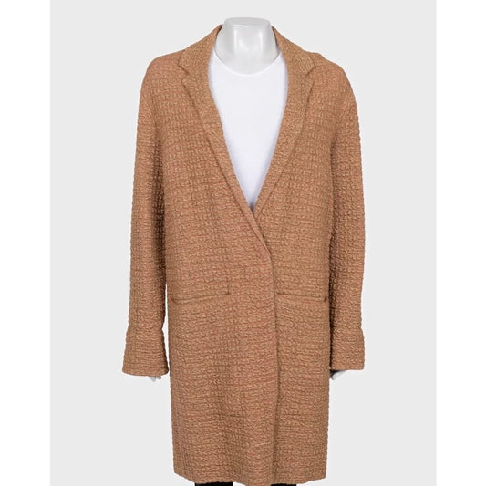 Sonia Rykiel Brown Mixed Knit Button-Up Cardigan, Size S pre-owned