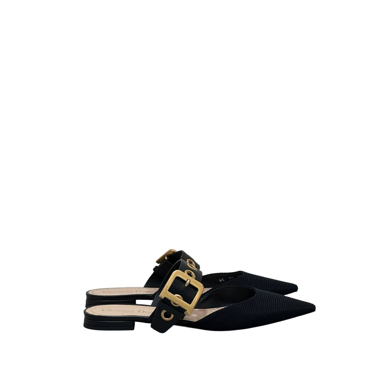 Christian Dior Black Leather Mules  sz.39.5 pre-owned