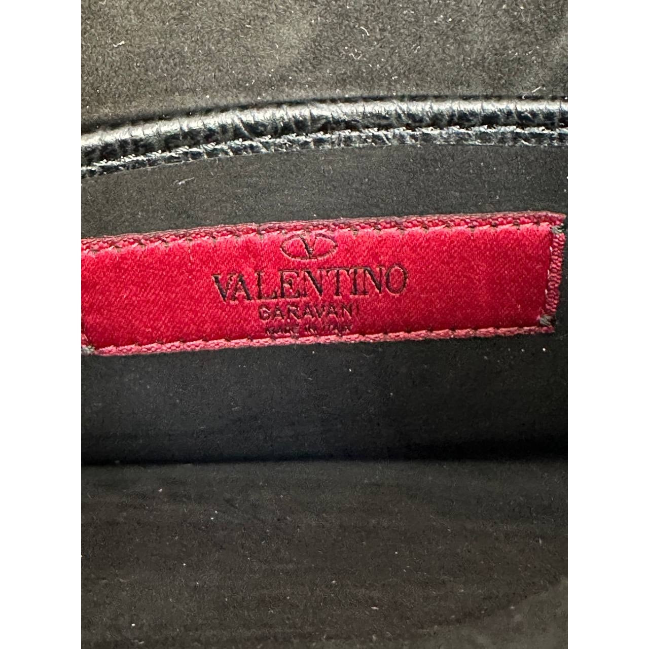 Valentino My Rockstud Black Leather Clutch Bag Pre-owned
