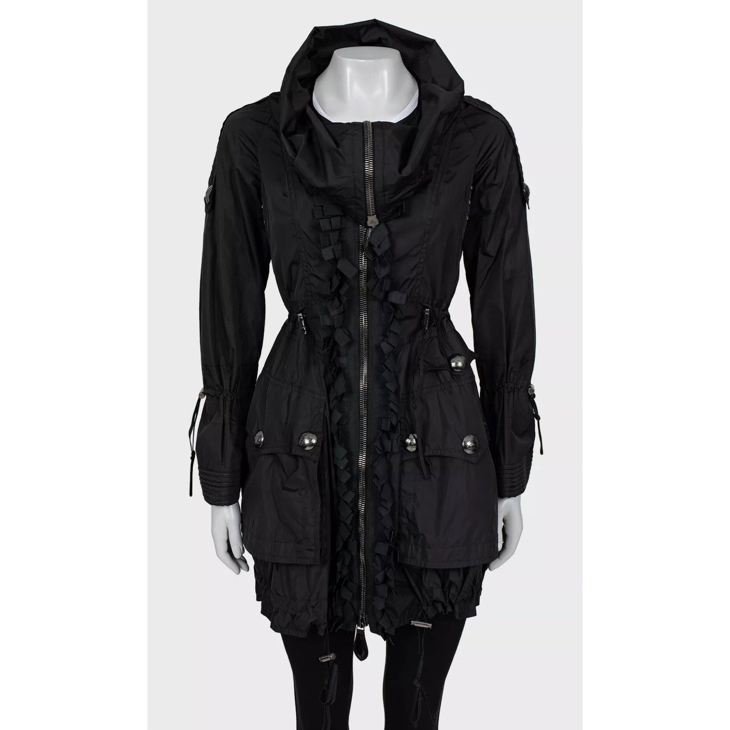 Elegant Burberry Black Trench Coat - Size XS (IT38) Pre-owned