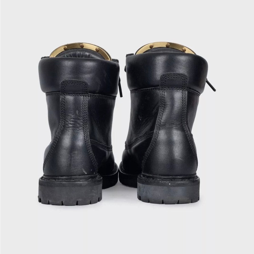 Balmain Black Leather Boots with Gold-Tone Hardware Sz.39 Pre-owned