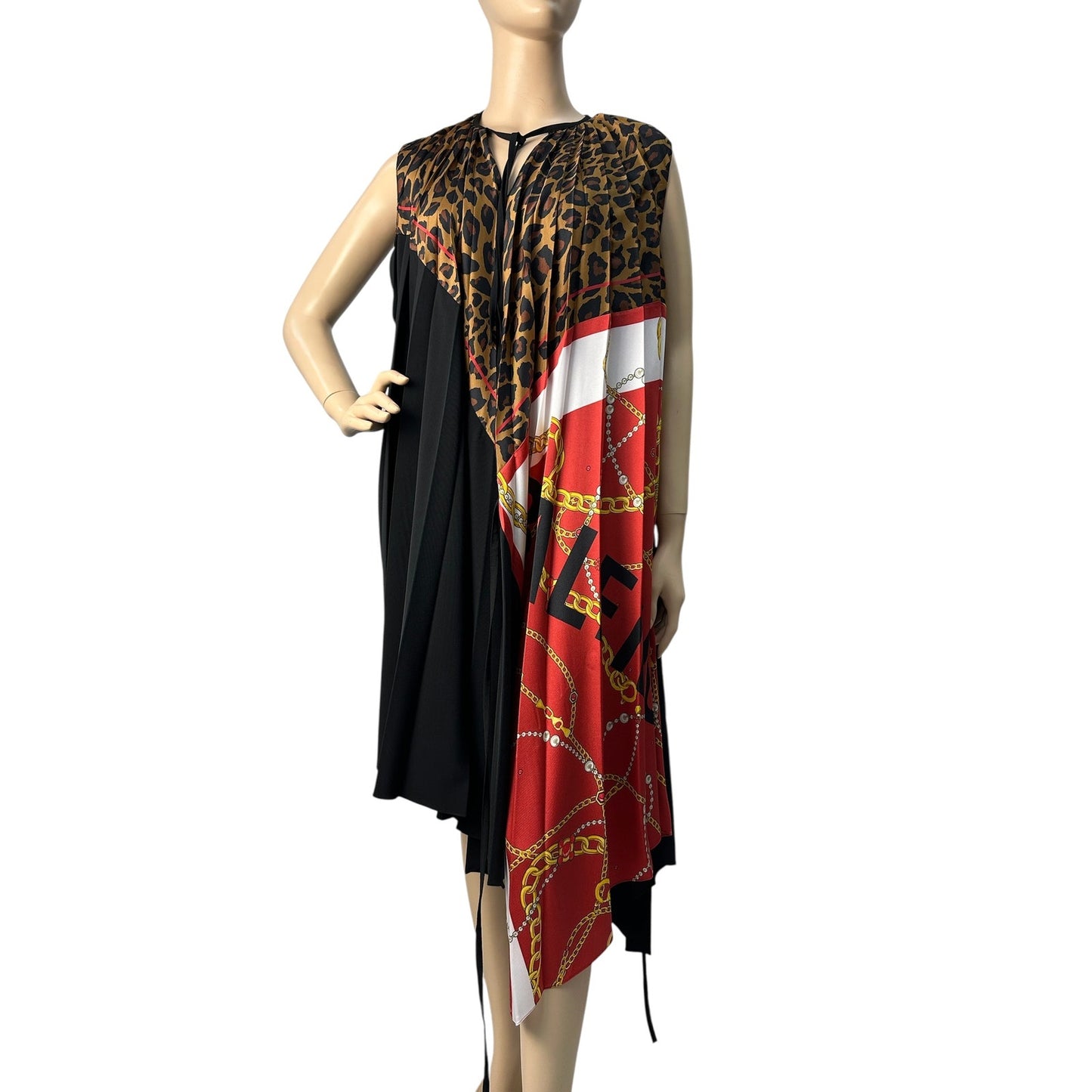 BALENCIAGA Floral & Logo Print Scarf Dress In Multicolor Pre-owned