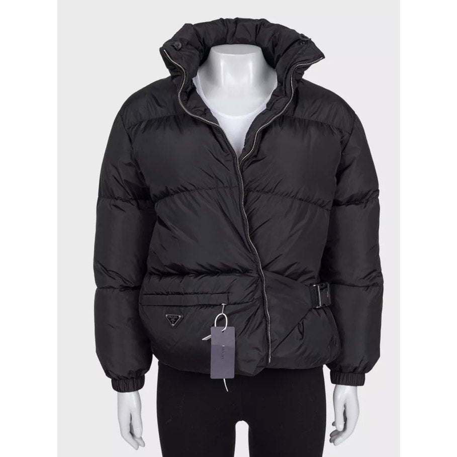 NWOT Prada Re-Nylon Black Down Puffer Jacket IT 36/XXS Pre-owned