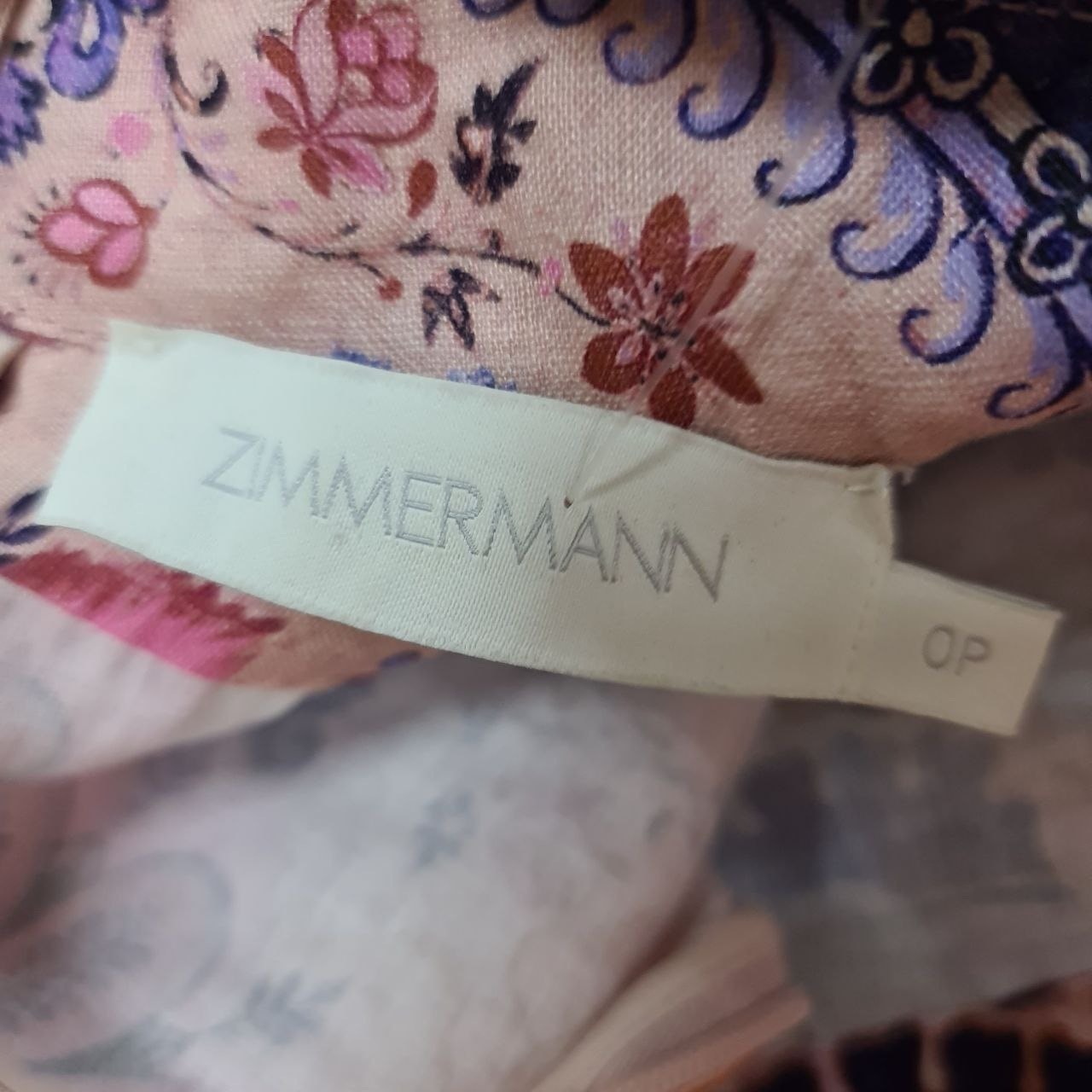 Zimmermann Linen Printed Mini Dress Sz.0 Pre-owned
