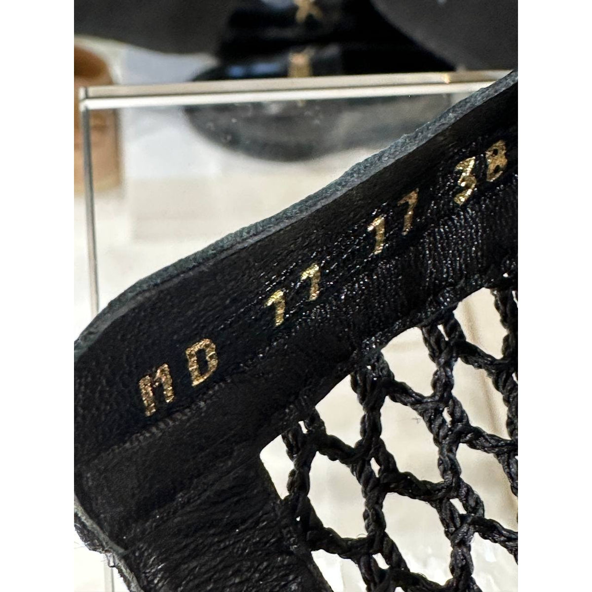 NWOB Christian Dior Mesh Black Suede & Lace Ankle Boots Sz.38 Pre-owned