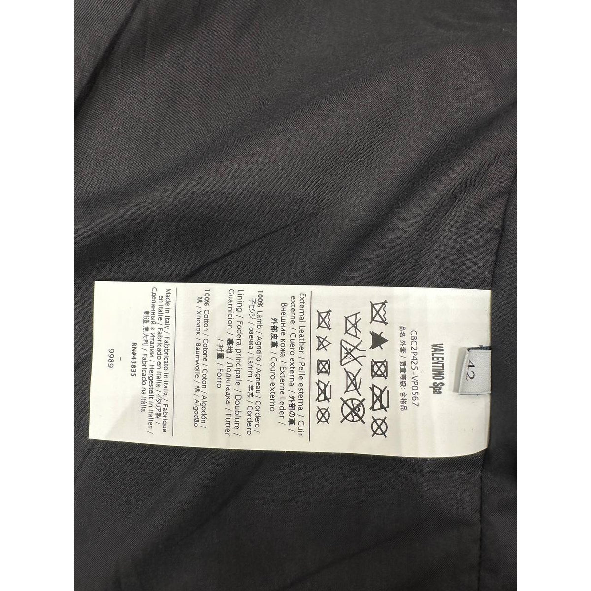 Valentino Black Leather Cropped Fitted Blazer IT 42 Pre-owned