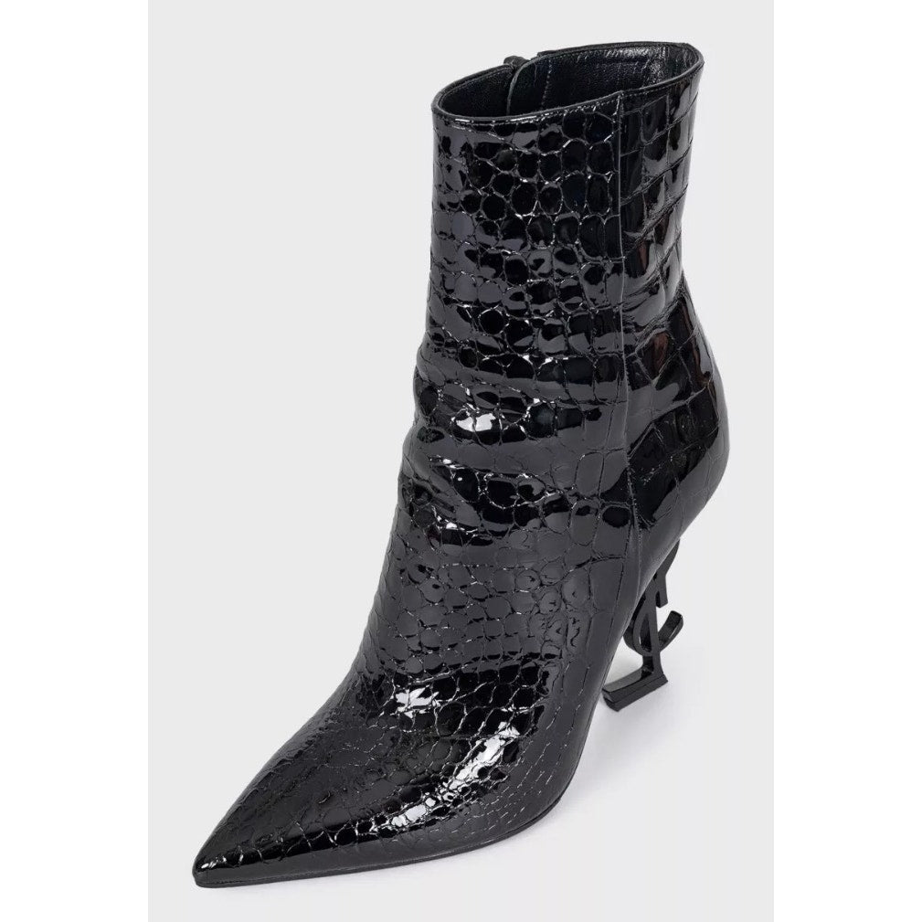 Saint Laurent Opyum Leather Ankle Boots – Size 38.5 Pre-owned
