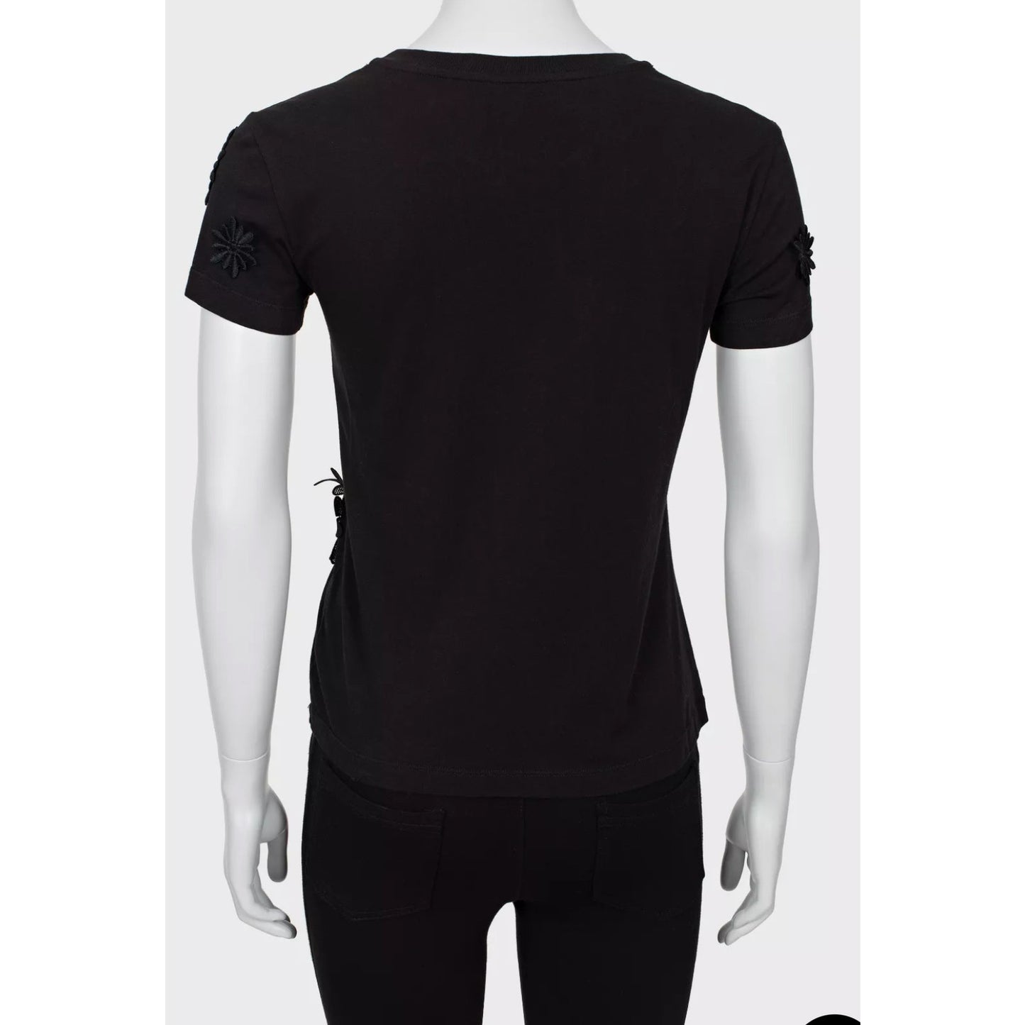 Emanuel Ungaro Black & White Floral Cotton T-Shirt Sz.38 Pre-owned