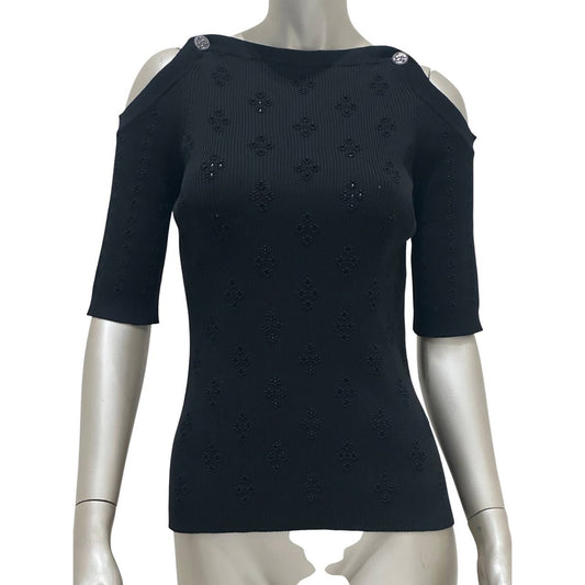 Chanel Paris-Cuba Resort Black Mesh Top FR46 pre-owned