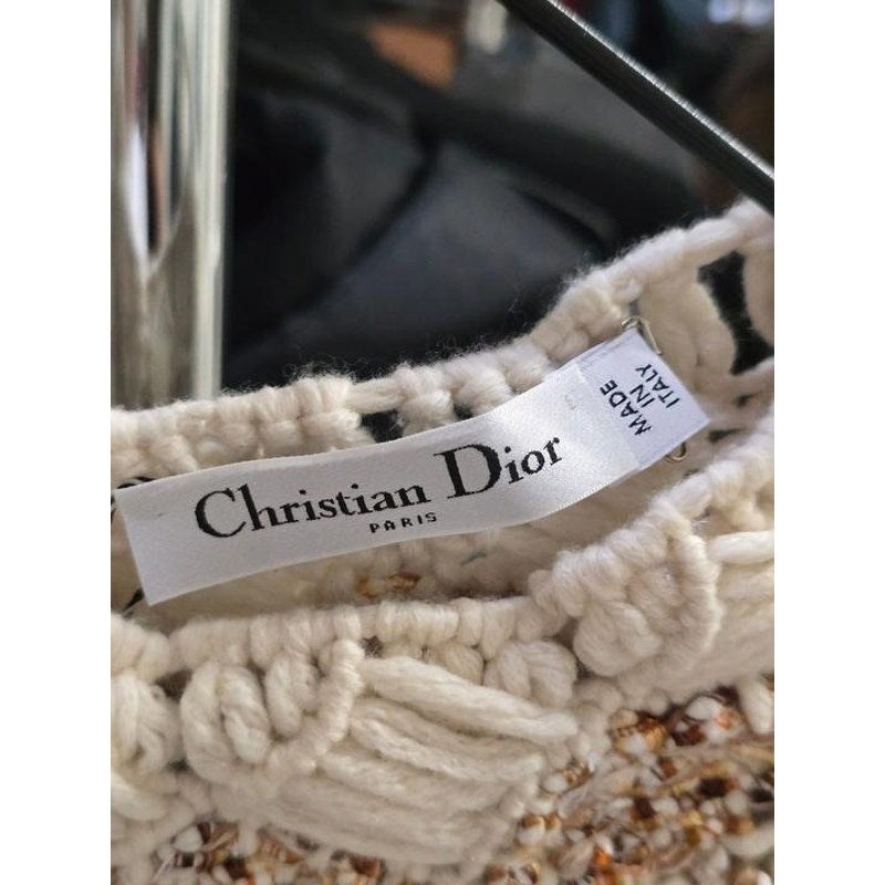 NWOT Christian Dior Beige Cashmere-Blend Sweater Sz.38 Pre-owned