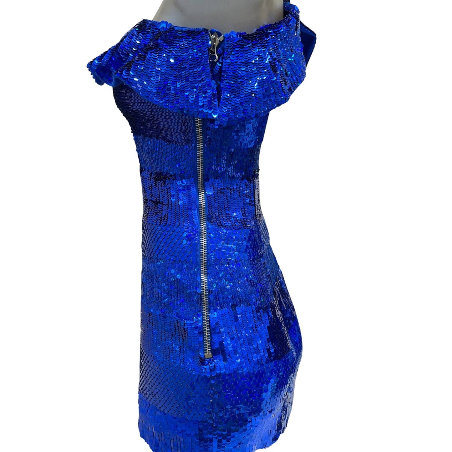 Balmain One-Shoulder Sequin Mini Dress 2009 Size 38 Pre-owned