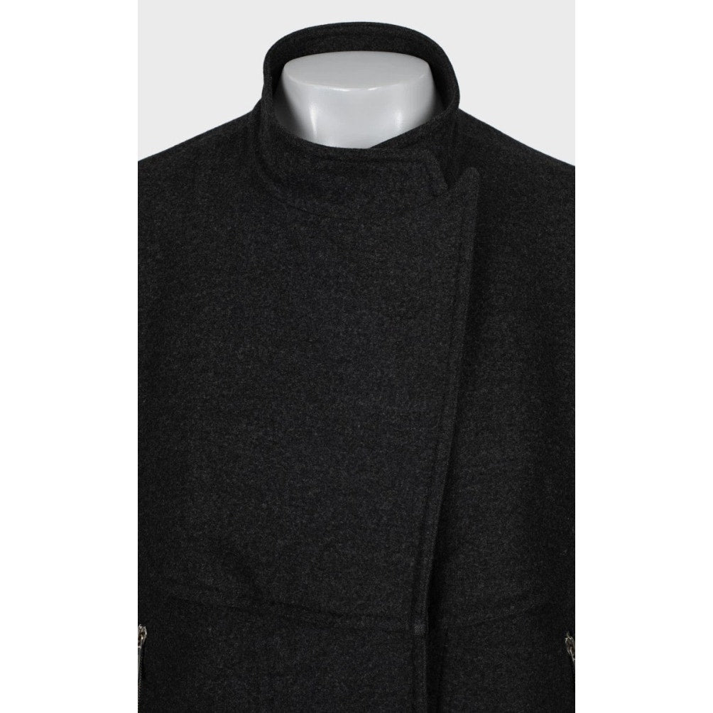 Saint Laurent Dark Gray Wool Coat - Size Medium (FR38) Pre-owned