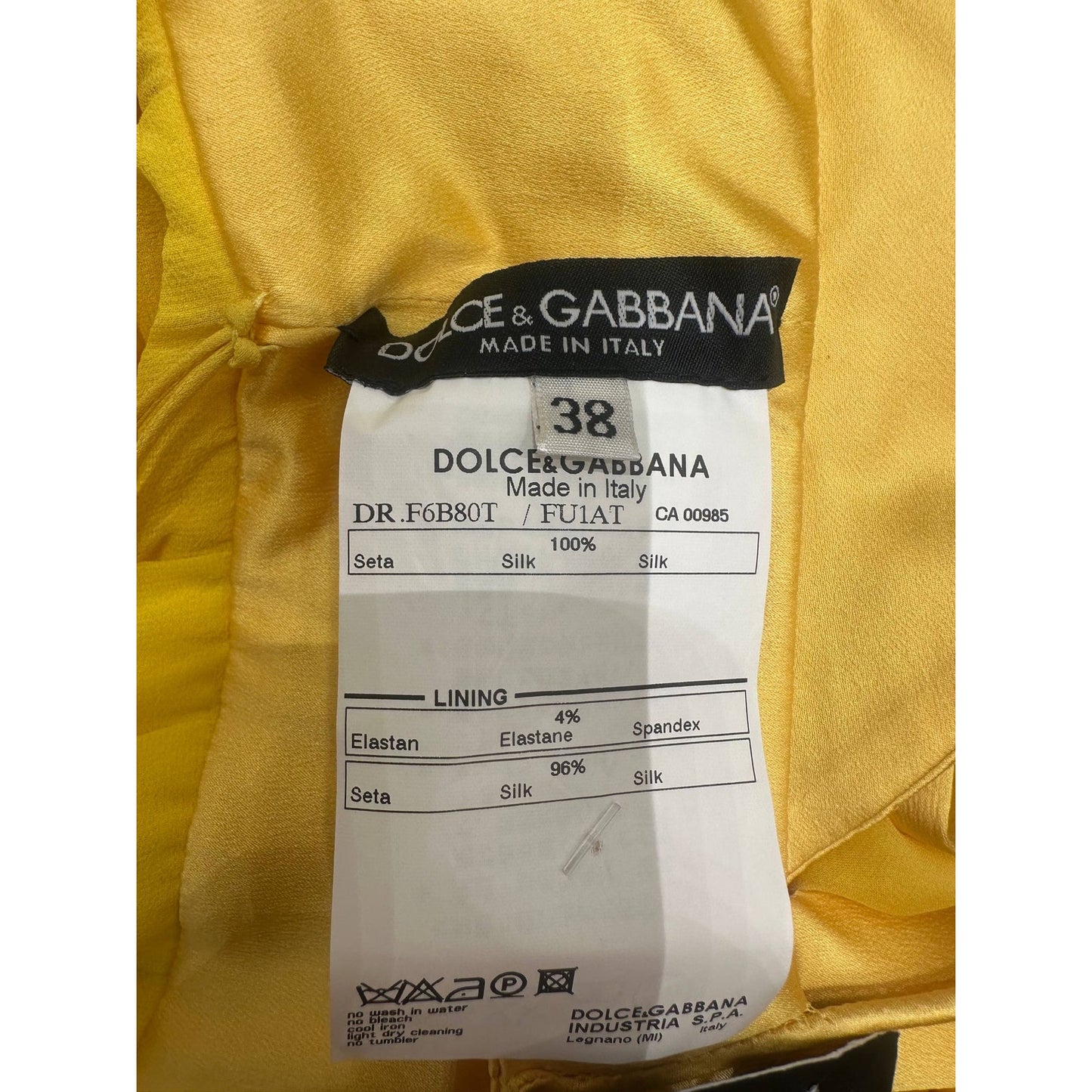 Dolce & Gabbana Yellow Silk Bow Maxi Dress Sz.38 Pre-owned