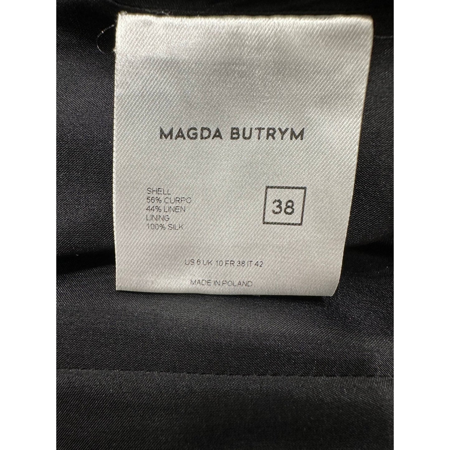 Magda Butrym Black Ruffled One-Shoulder Mini Dress Sz.38 Pre-owned