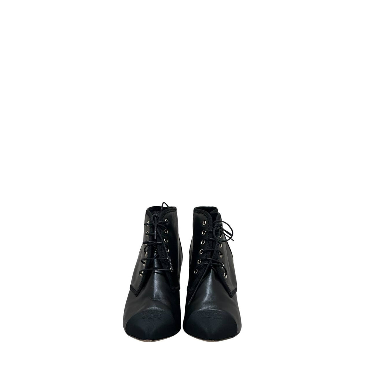 CHANEL Black Leather Chain Ankle Boots – EU 41 Pre-owned