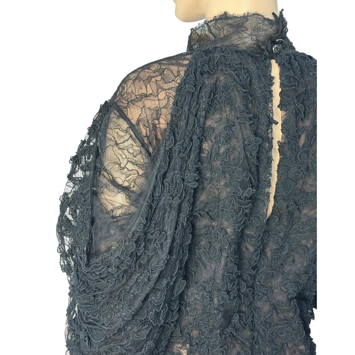 Chanel Fall 2018 Black Lace Maxi Dress Sz. 50 Pre-owned